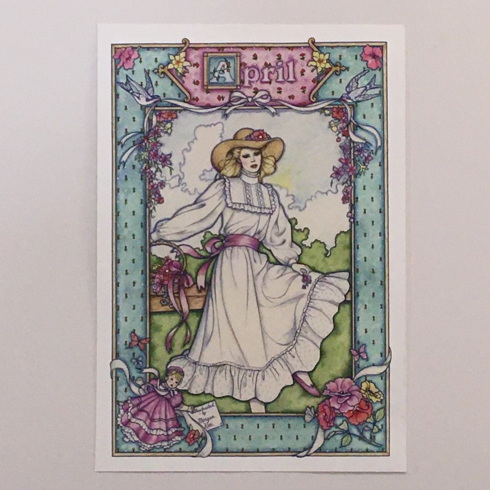 APRIL Giclee Print on watercolor paper